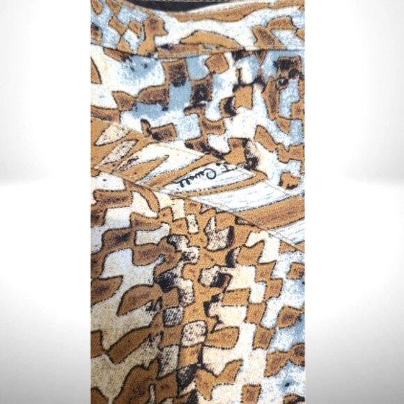 Roberto Cavalli Animal/Geo Print Pencil Skirt w/ Buckles XL - Picture 3 of 9